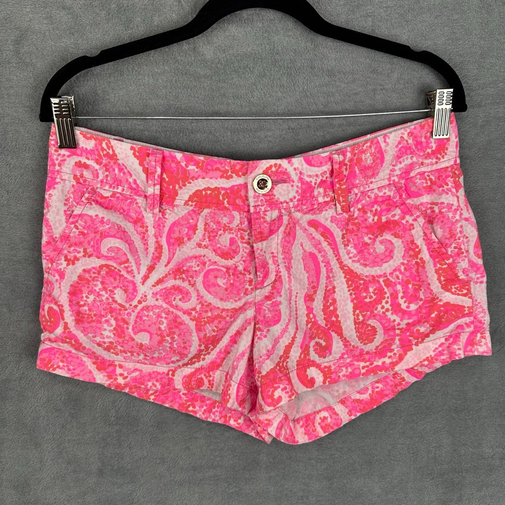 Lilly Pulitzer Walsh Shorts Womens 6 Pink Low Rise Pockets Beach Vacation Bright